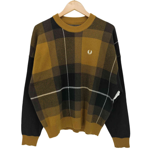 フレッドペリー FRED PERRY 23AW 別注 タータンチェック ニット レディース UK:10